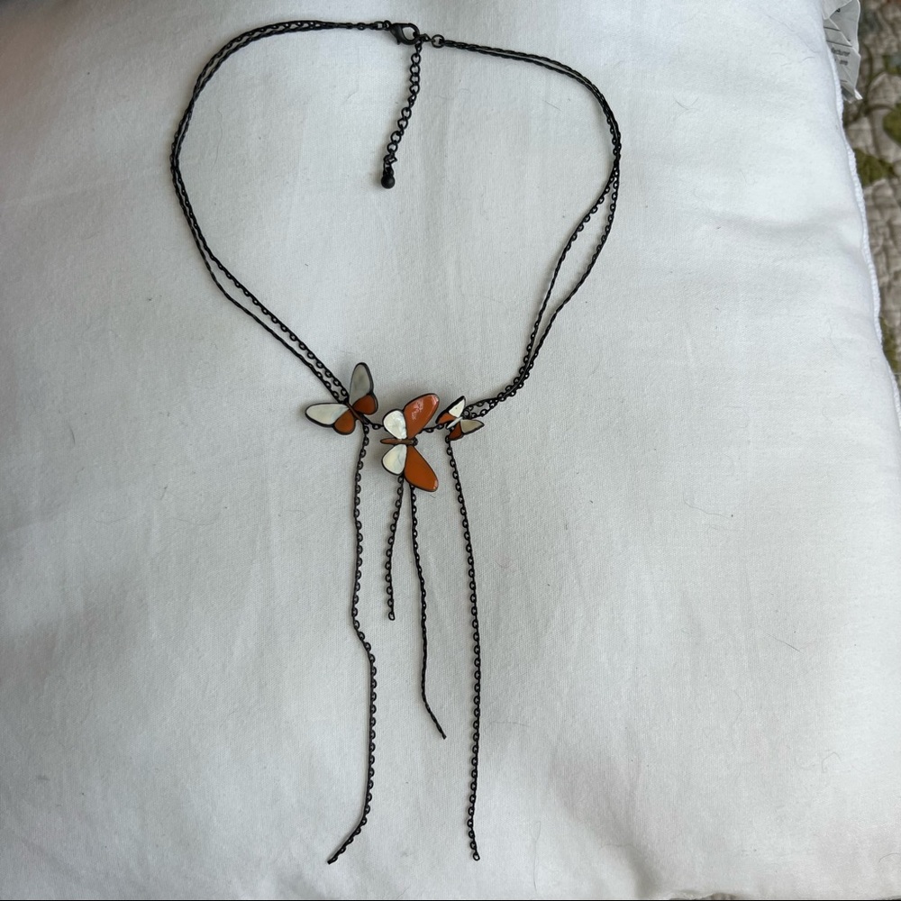 Cascading butterfly necklace